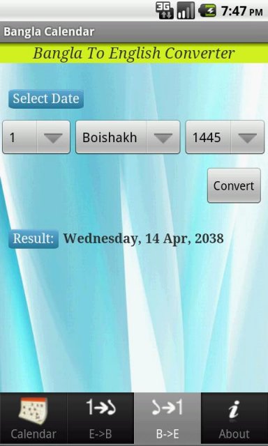 English to bengali calendar converter